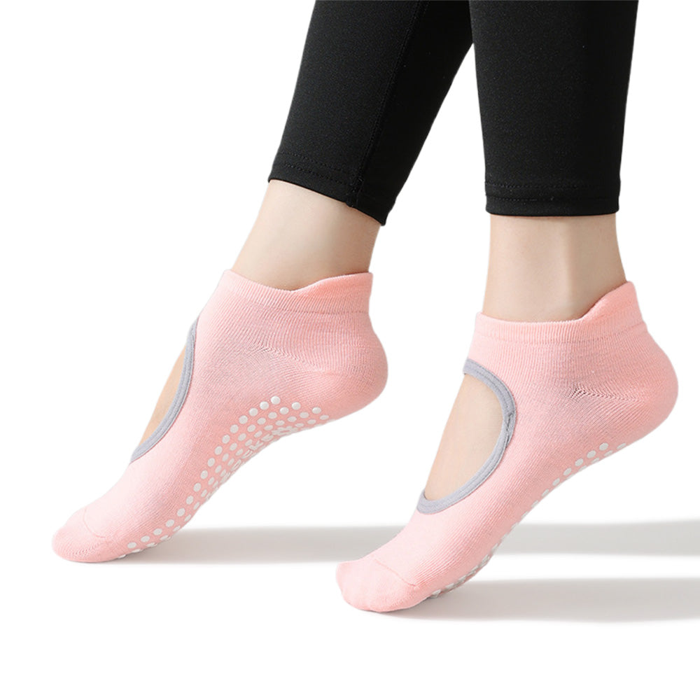 4 Pairs Socks Women Sport Yoga Pilates Non Slip Grip Socks