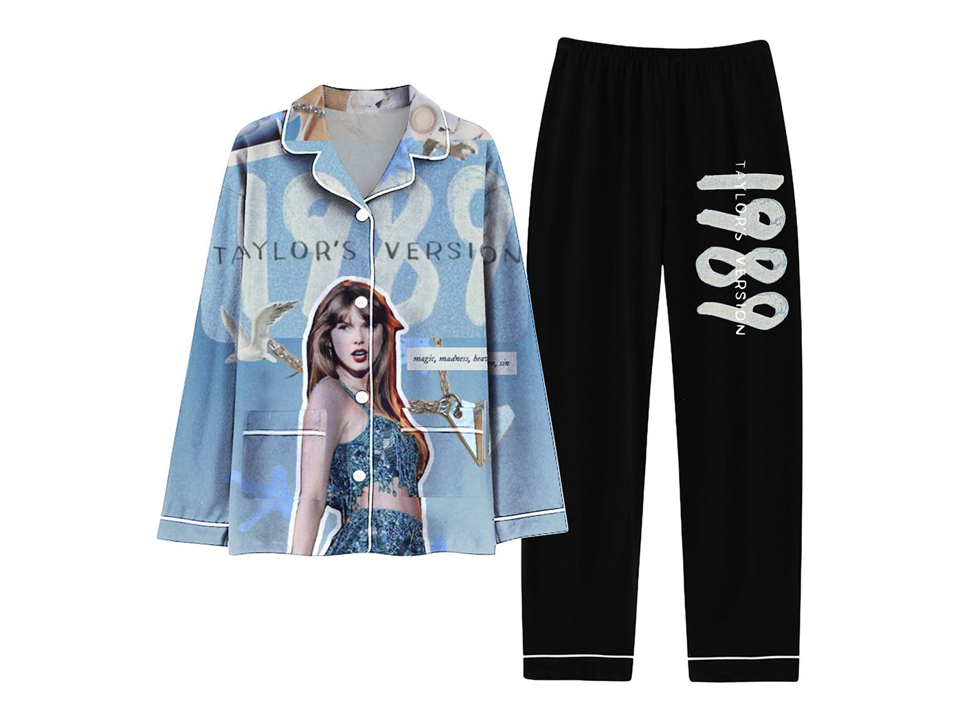 Taylor Swift Inspired Women's Sleepwear Long Sleeve Pajama Set