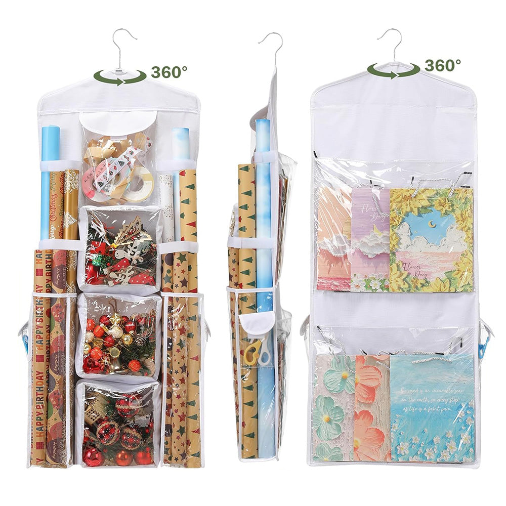 Wrapping Paper Storage Double Sided Hanging Gift Wrap Organizer Wrapping Paper Storage Bag