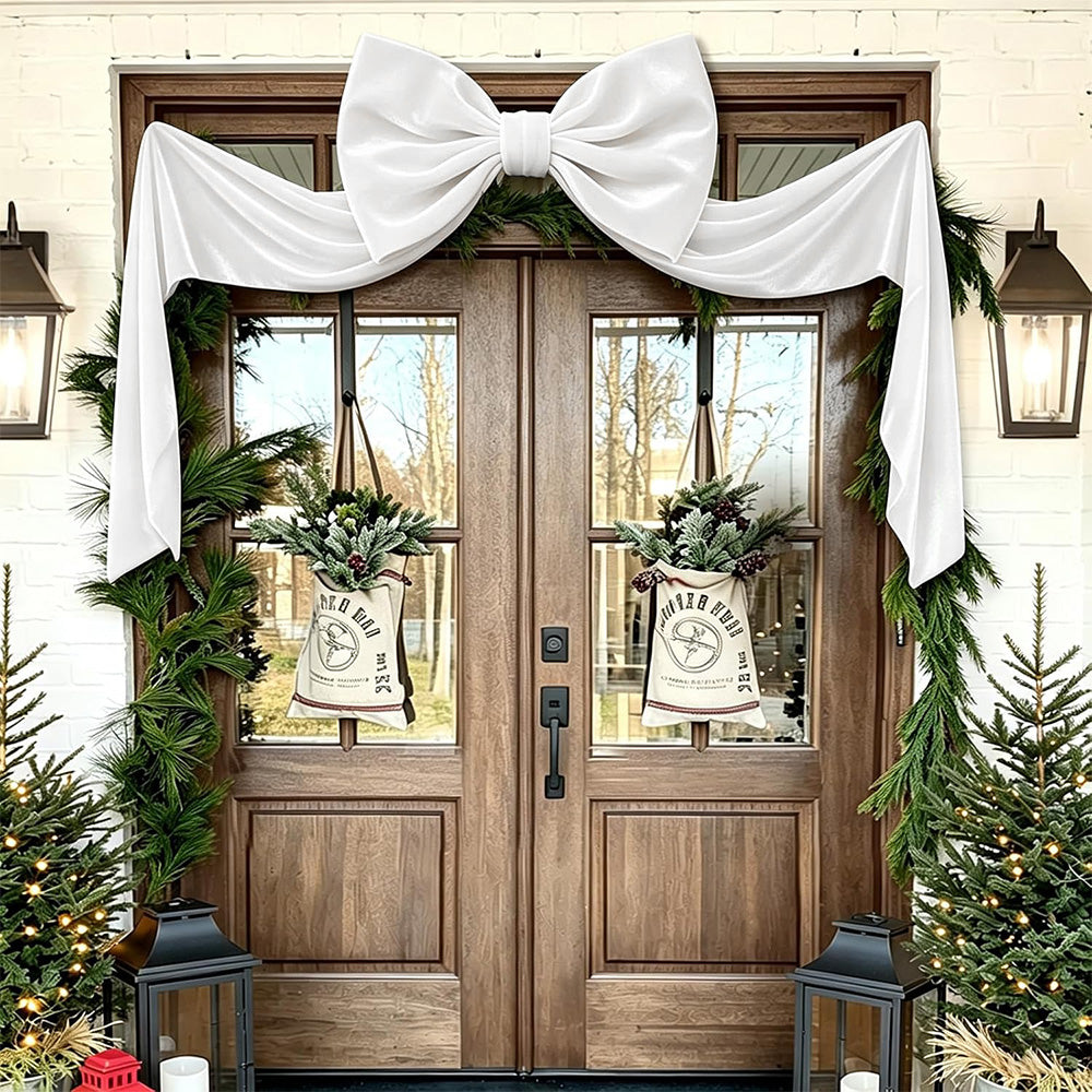 40x230cm Oversized Velvet Christmas Tree Bow with Long Streamers