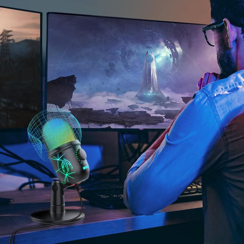 USB Gaming Live Microphone with RGB Luminous