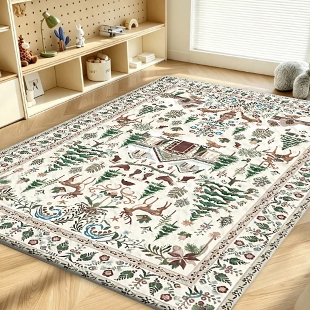 Vintage Christmas Crystal Velvet Area Rug Living Room Floor Mat-Style 2