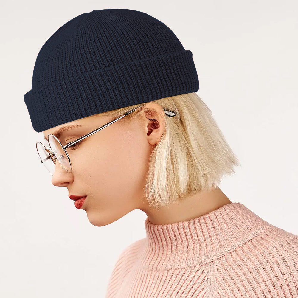 Winter Warm Fisherman Beanie Roll Up Edge Hat