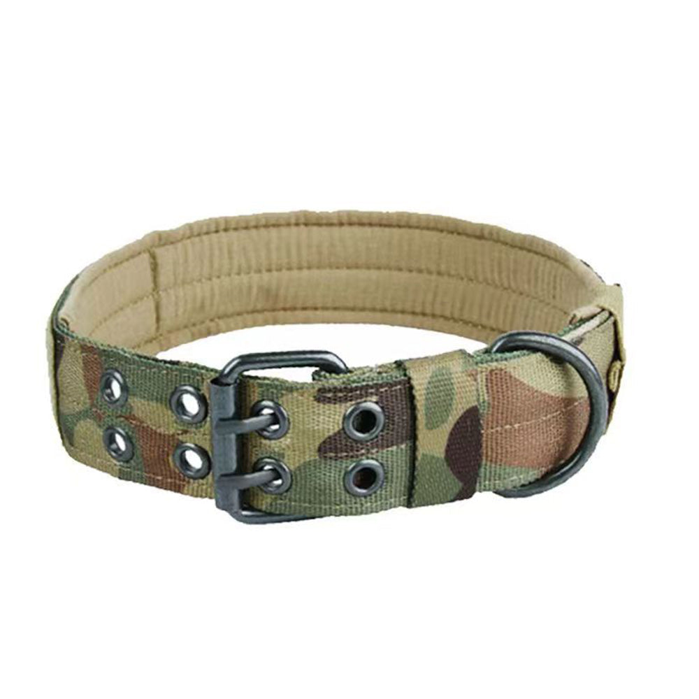 Adjustable Padded Nylon Dog Collar and Leash Set for Large Dogs-Green