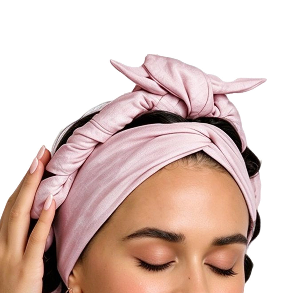 Bow Shaped Heatless Curling Headband with Flexible Styling Wires