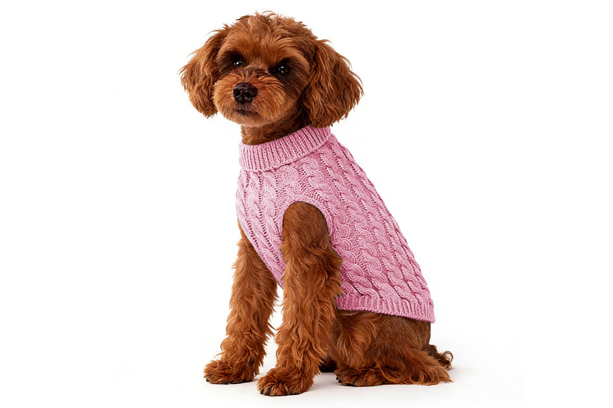 Puppy Dog Jumper Winter Warm Knitted Sweater Pet Clothes for Small Dogs Coat-Pink