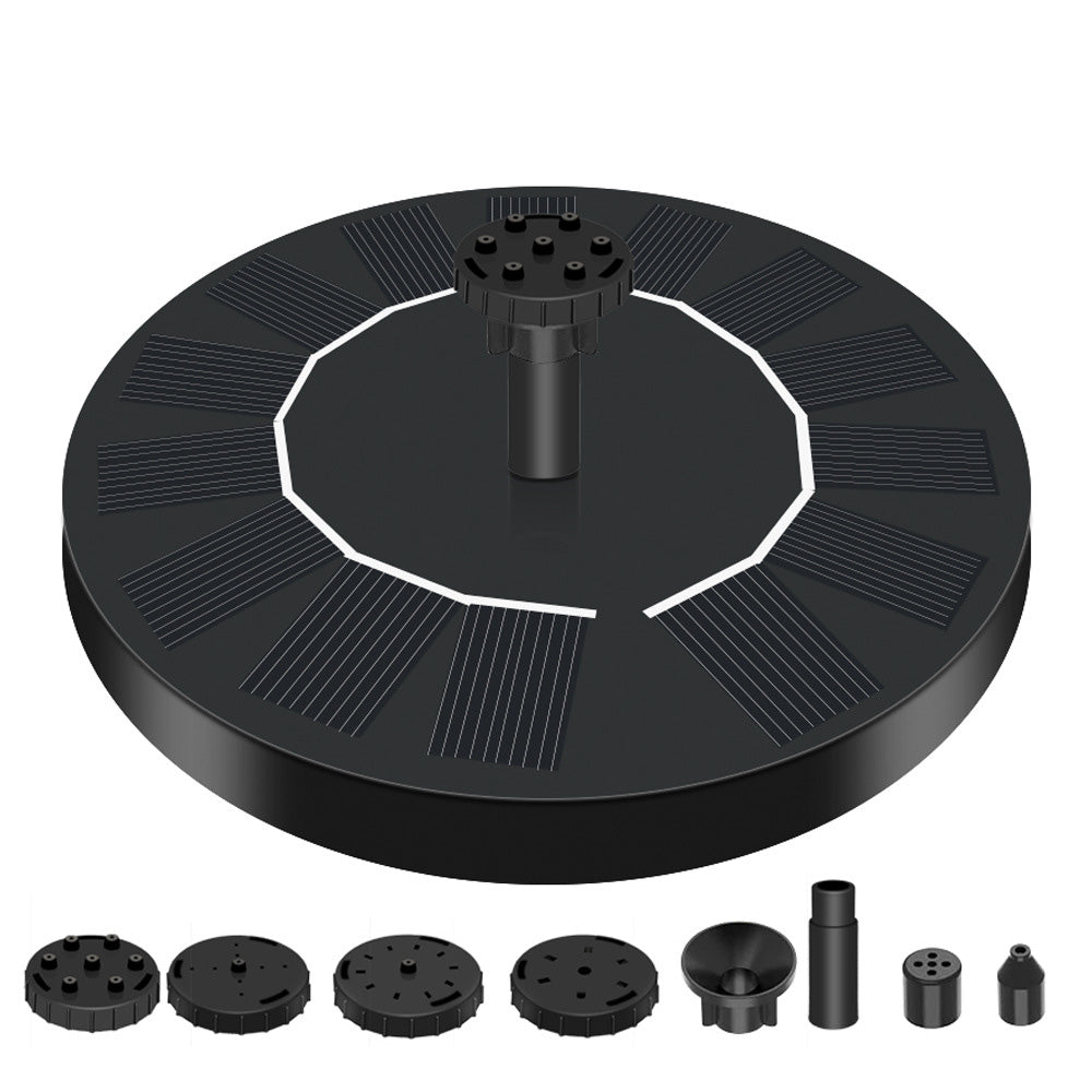 1.5W Solar Powered Bird Bath Fountains with 6 Nozzle Water Feature for Garden Pond
