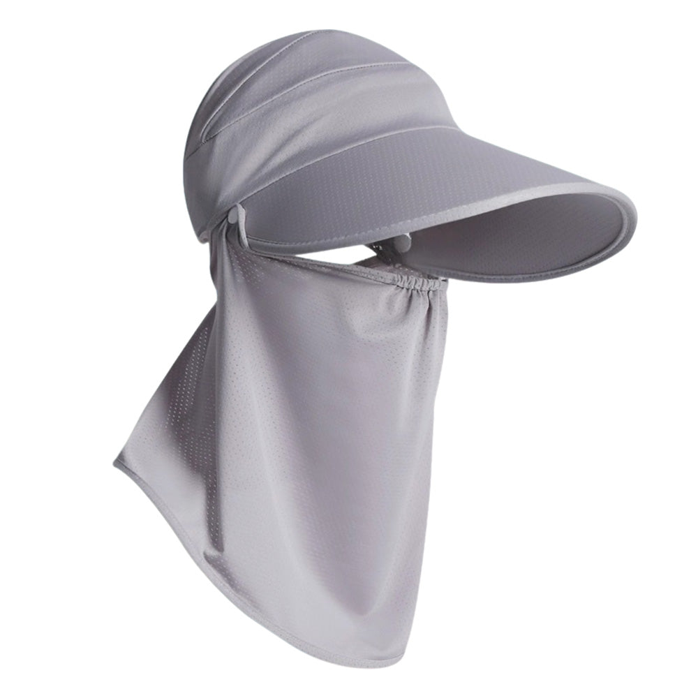 3 in 1 Ponytail Sun Hat with Detachable Face Cover and Chin Strap