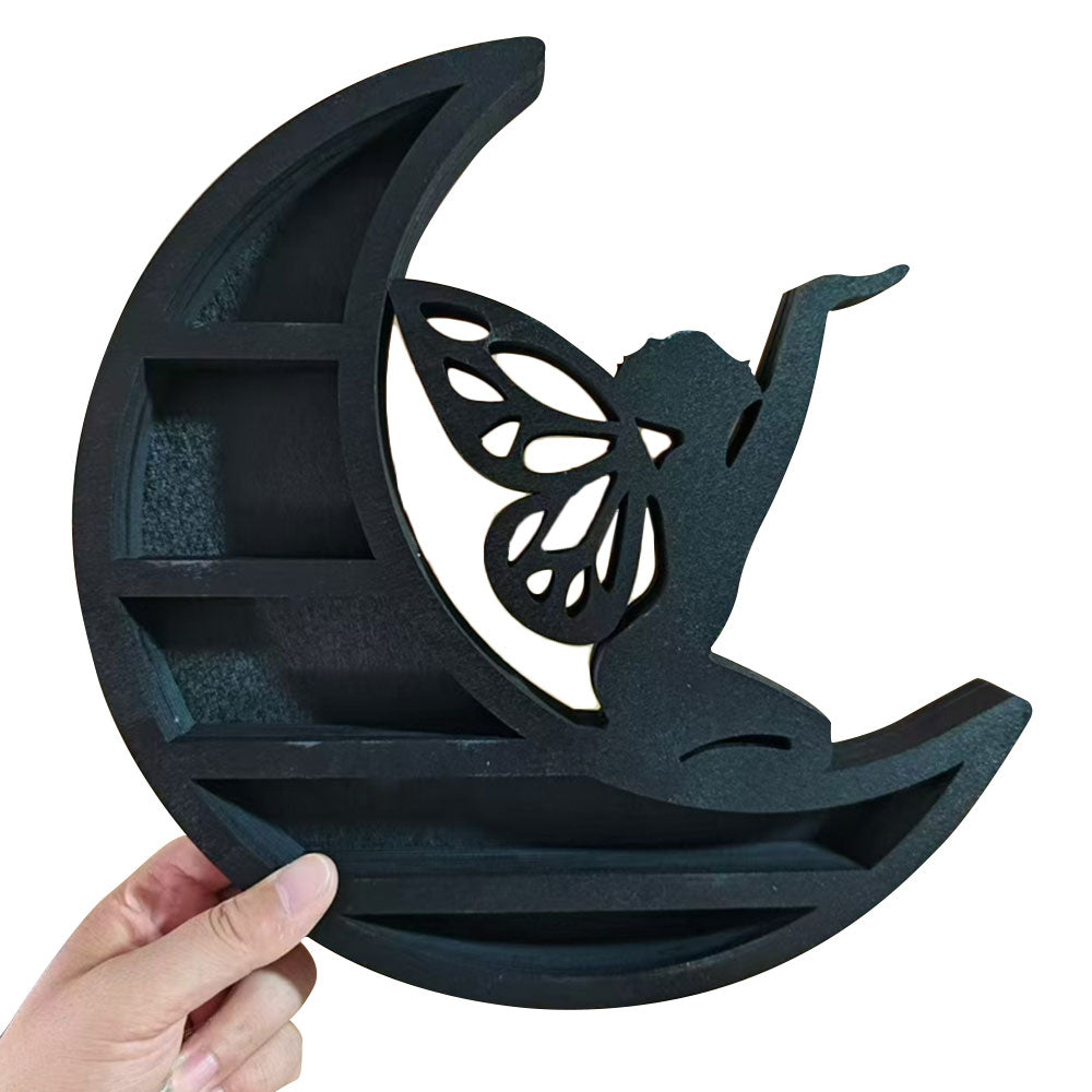 Wooden Shelf Halloween Crystal Display Shelf Decor-Fairy