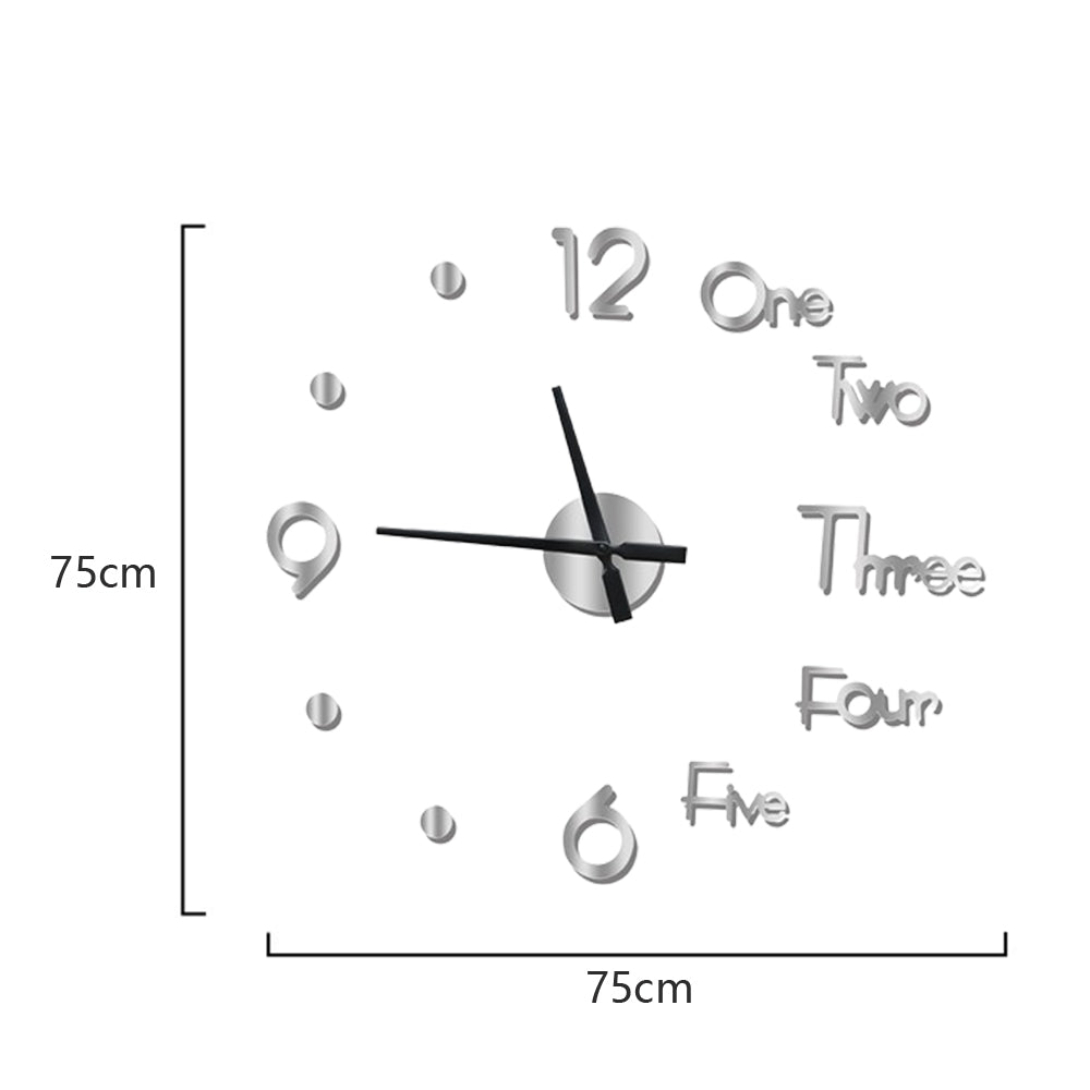 3D Wall Clock DIY Acrylic Frameless Modern Wall Clock