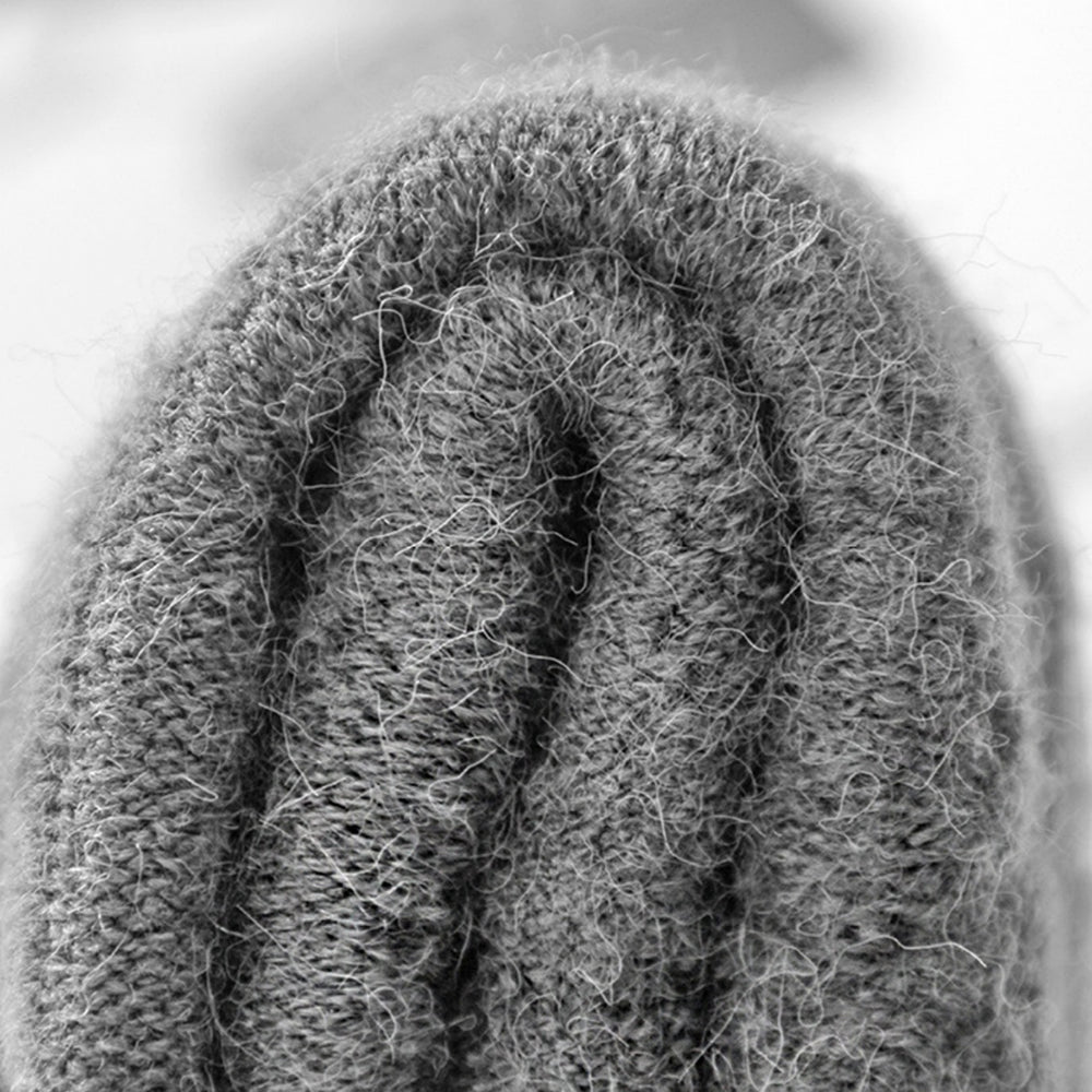 Winter Faux Alpaca Wool Thermal Men Knitted Half-Finger Gloves