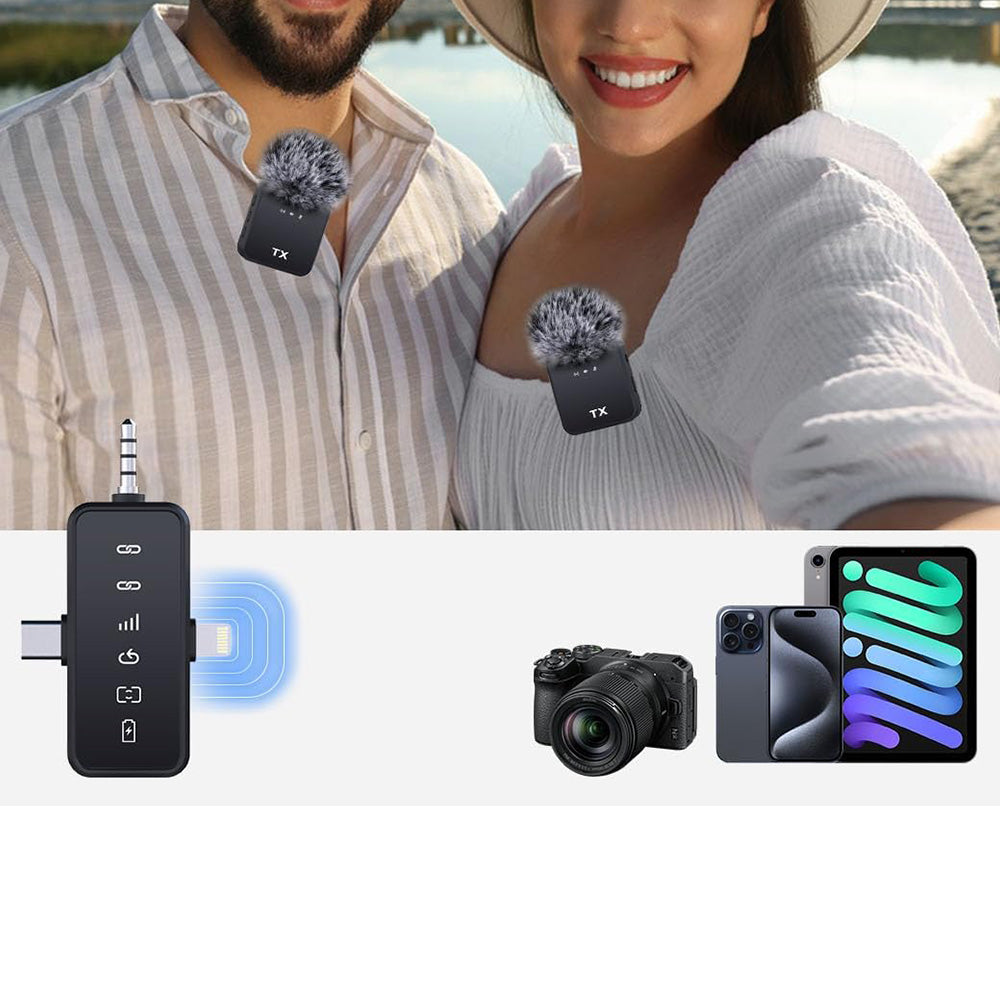 Lavalier Wireless Microphone Set Noise Reduction for Phone Vlog Live Stream