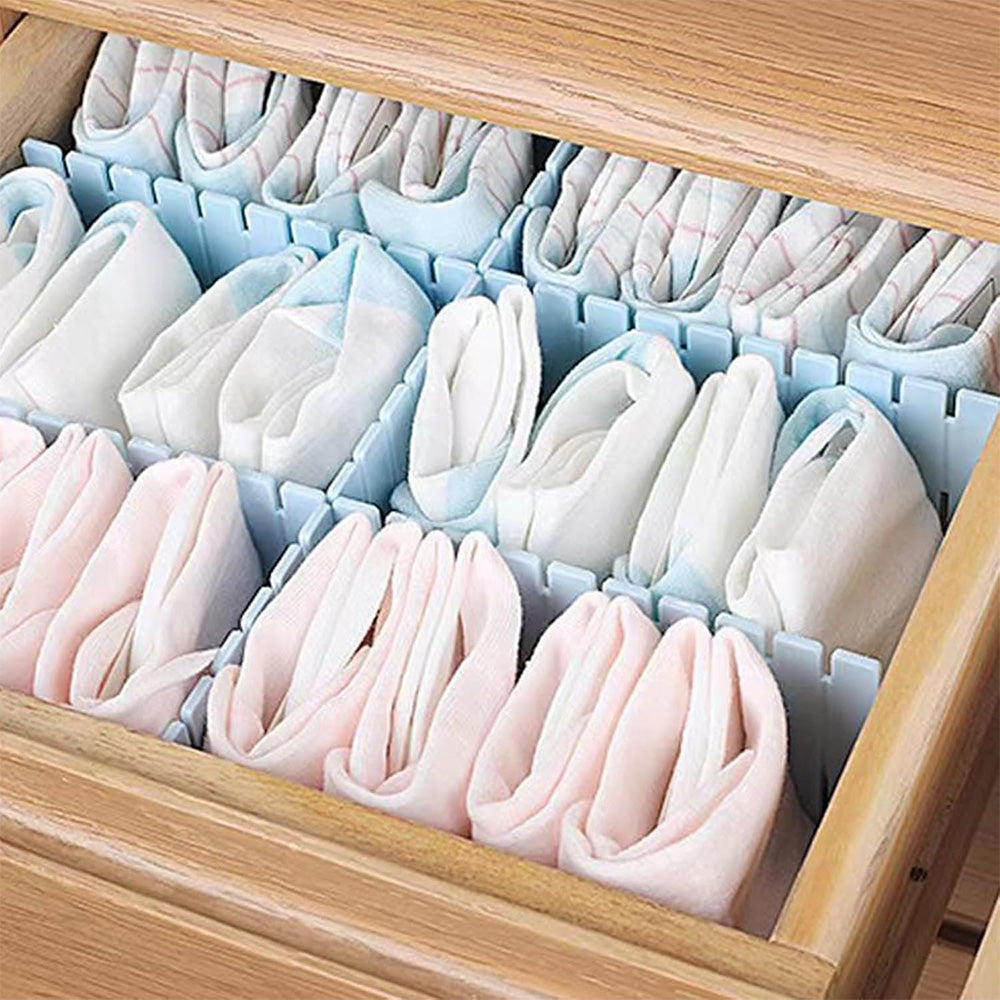 24Pcs Adjustable Drawer Divider DIY Storage Organiser for Cabinets