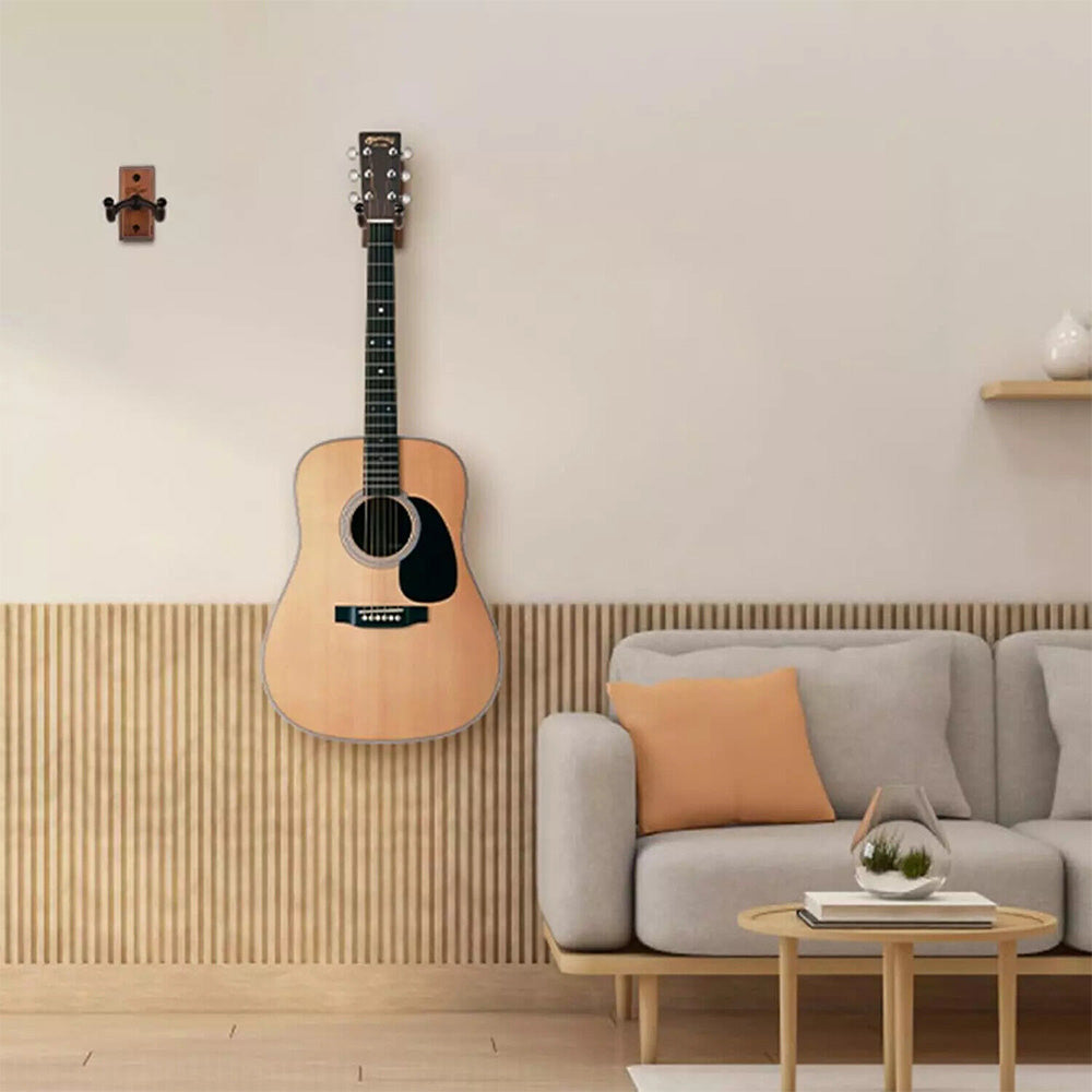 Guitar Wall Mount Walnut Wood Hanger Stand for Acoustic Electric Guitar Banjo Bass