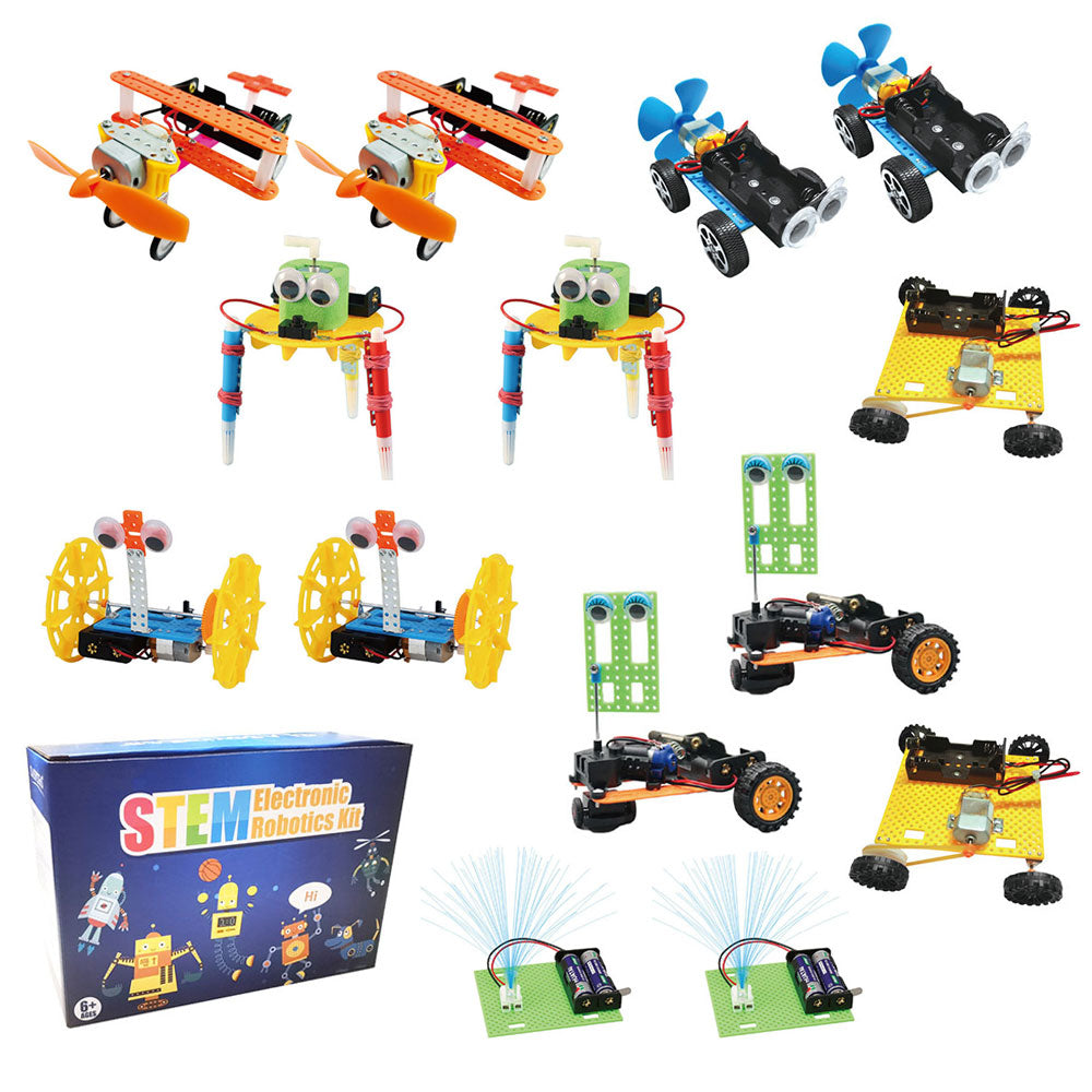 14Pcs STEM Robot Building Kits Engineering Electric Motor Kit for Learning & Fun