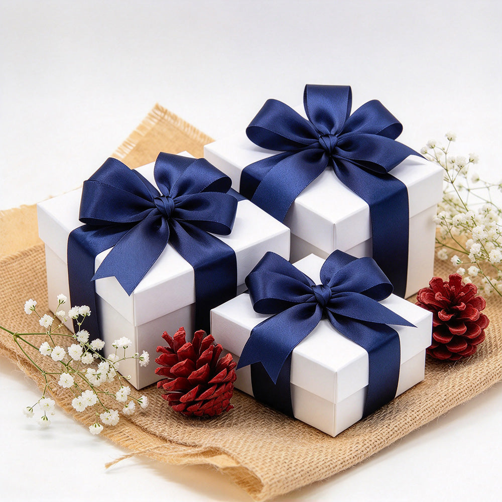 22m Double Sided Polyester Satin Ribbon for Christmas Gift Wrapping