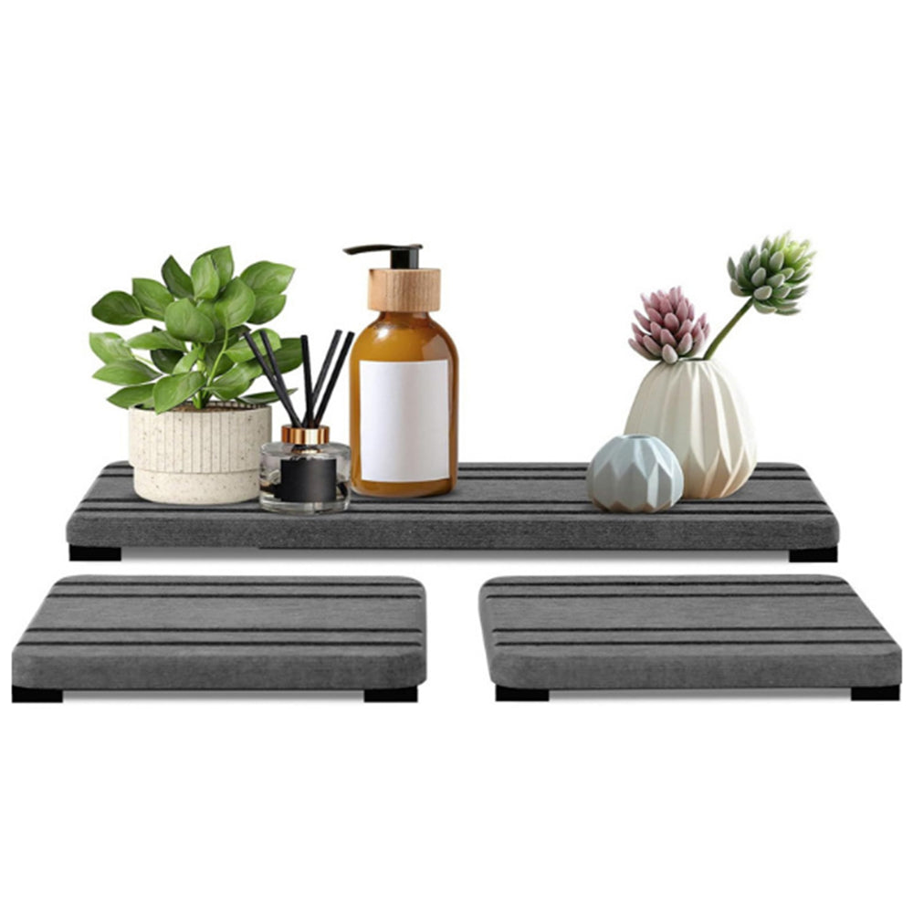 3Pcs Non-slip Water Absorbing Diatomite Stone Coasters Tray For Sink