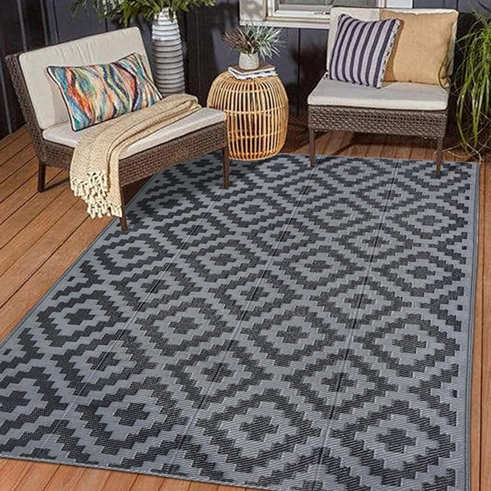 Outdoor Picnic Mat Camping Waterproof Reversible Rug for Beach Tent-Grey