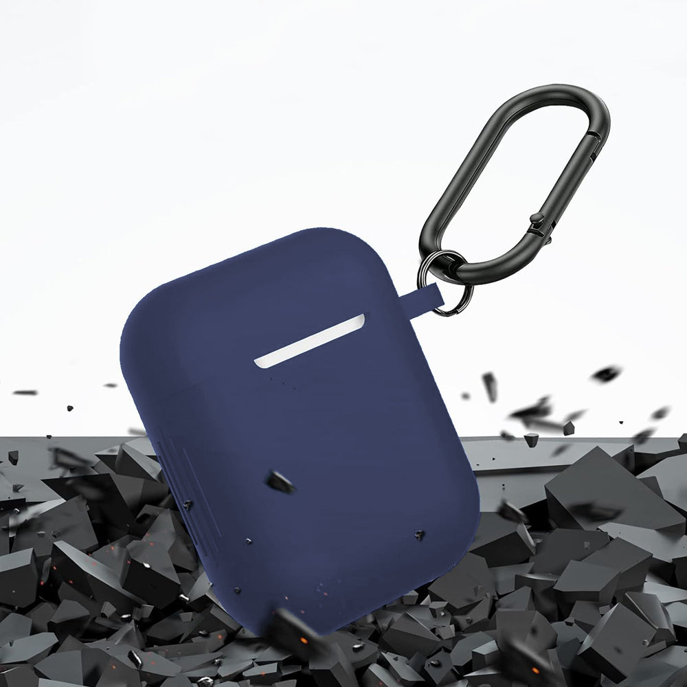 Silicone Case Cover Compatible with AirPods 2nd and 1st Generation with Cleaner kit and Keychain