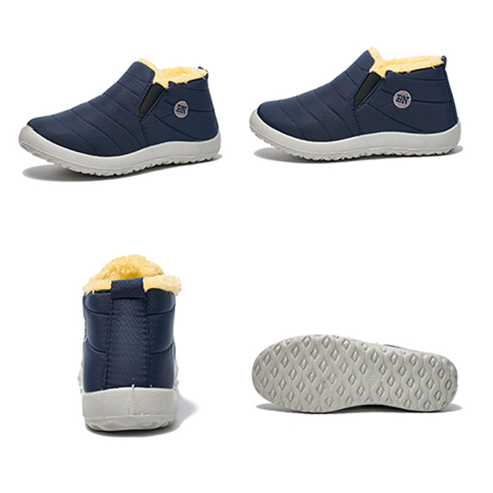 Women Water Resistant Warm Slip-On Shoes with Non-Slip Sole-Blue