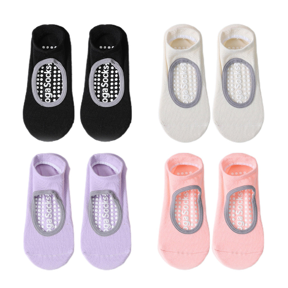 4 Pairs Socks Women Sport Yoga Pilates Non Slip Grip Socks