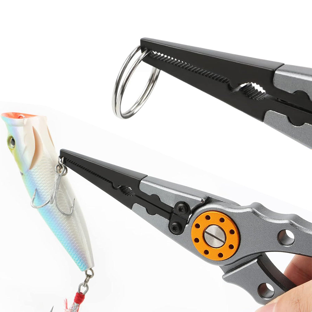 Aluminum Fishing Pliers Fishing Multitool Hook Remover Braided Fishing Line Cutting and Split Ring