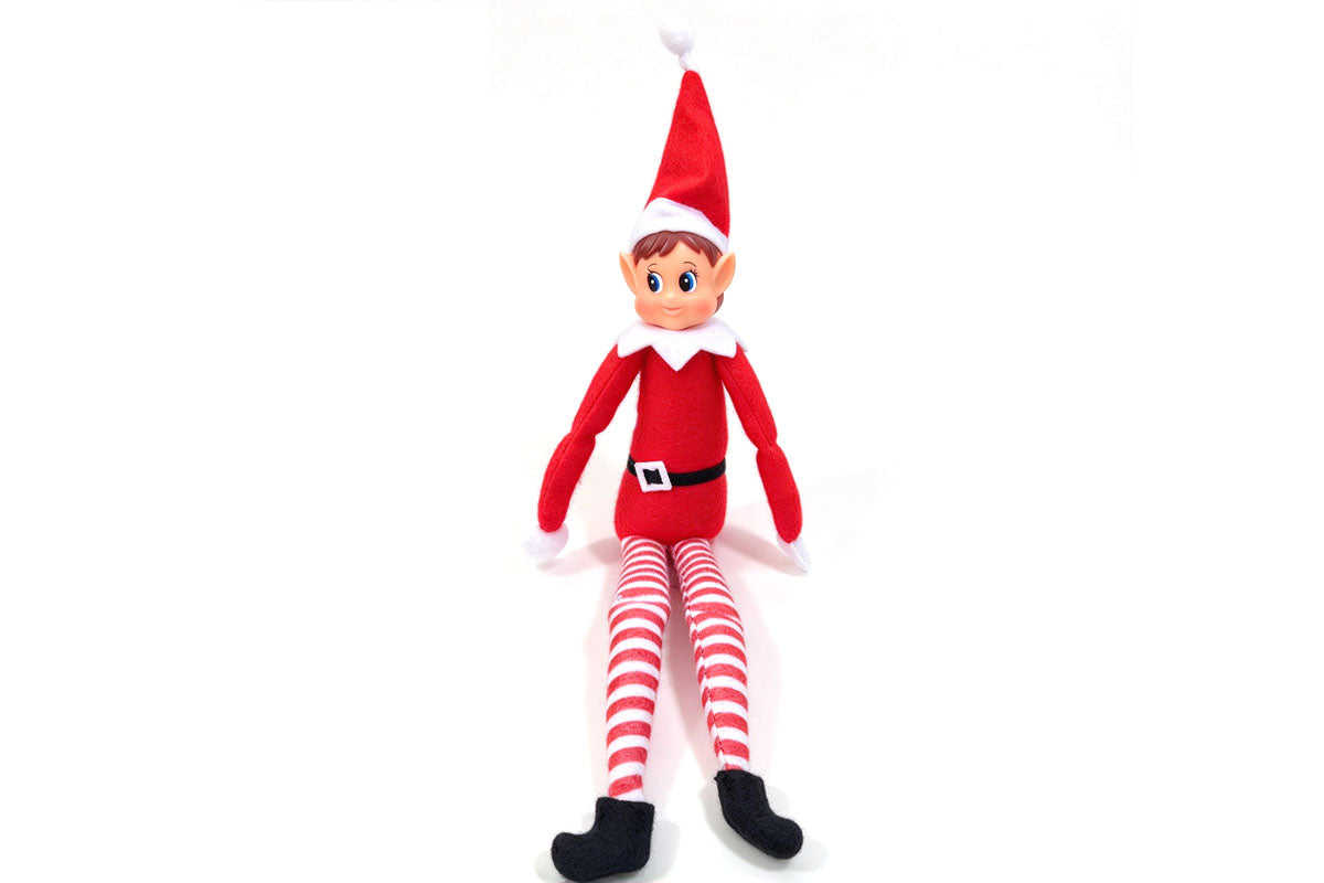 2Pcs Poseable Christmas Elf Fabric Doll Xmas Tabletop Decoration 40cm