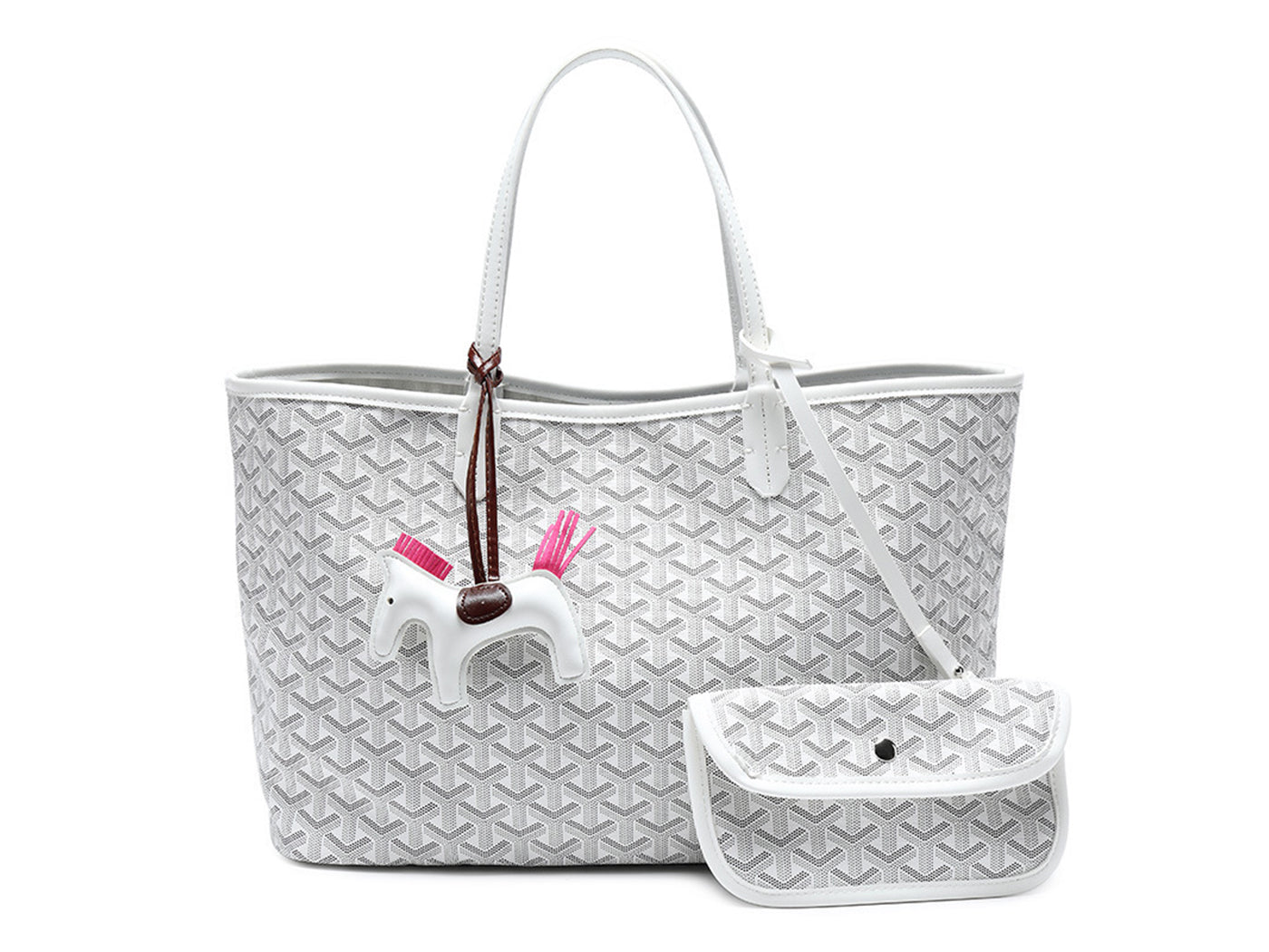 Women's Goyard Inspired Tote Bag with Wallet