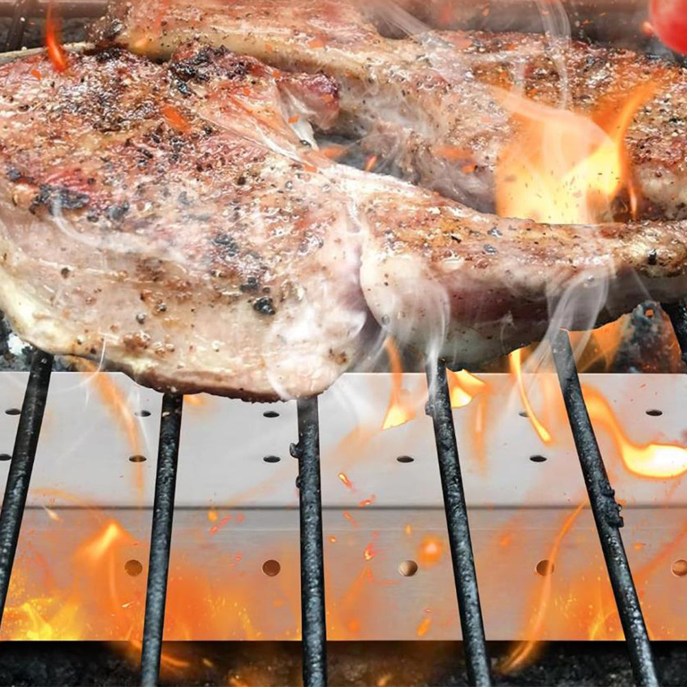 2Pcs Stainless Steel Smoking Wood Chip Barbecue Tool Box