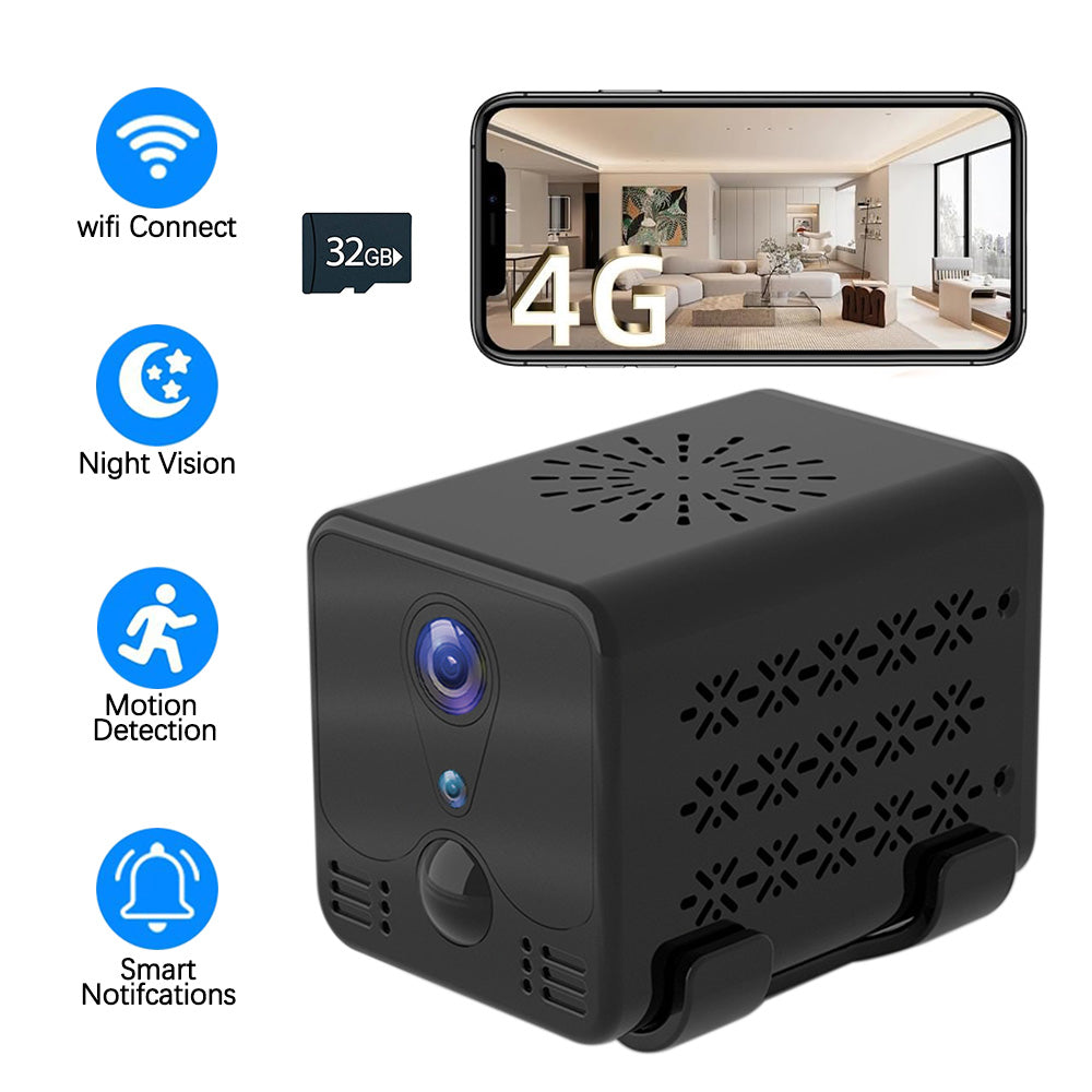 Mini 4G WiFi Wireless IP Hidden Spy Camera Home Security Sports Cam