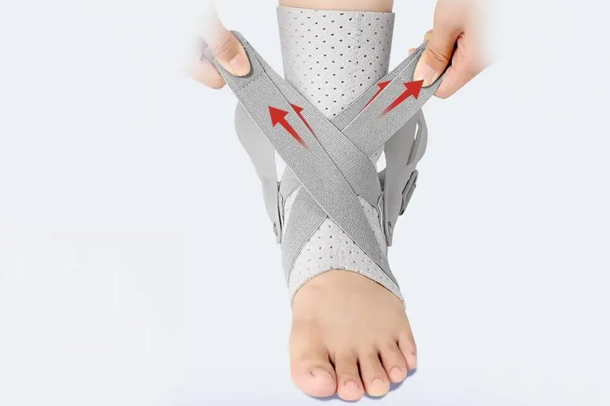 Ankle Brace for Sprained Ankle Lace Up Ankle Support-Grey