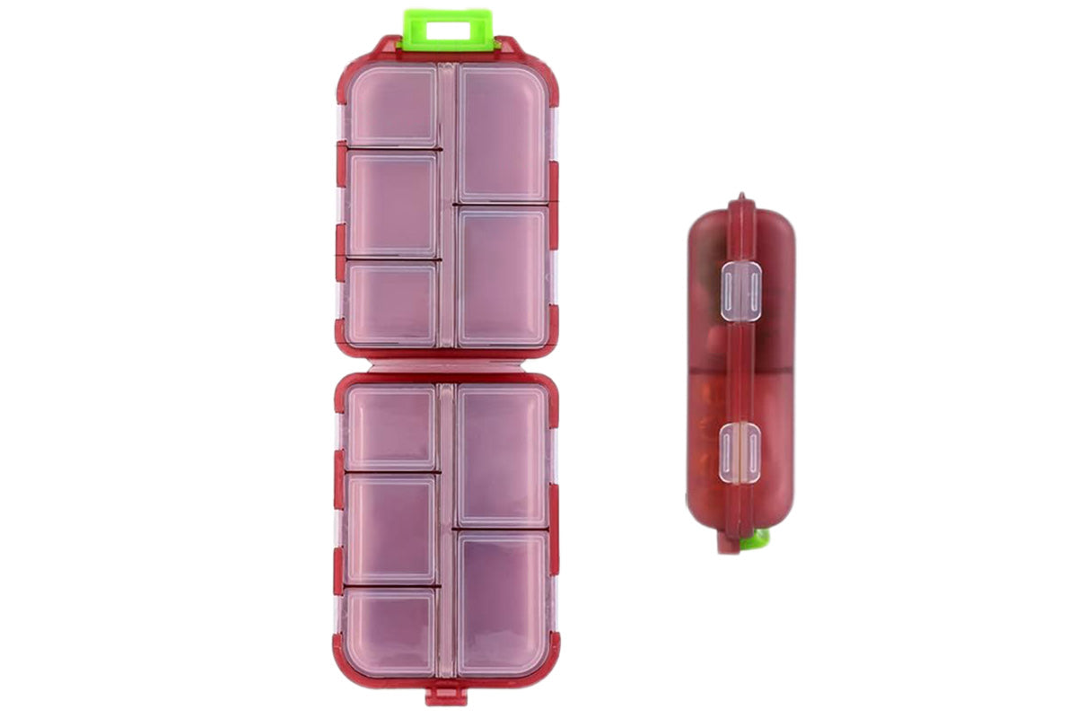 Travel Pill Boxes Pill Organizer 24 Lables 10 Grids Travel Daily Pill Container