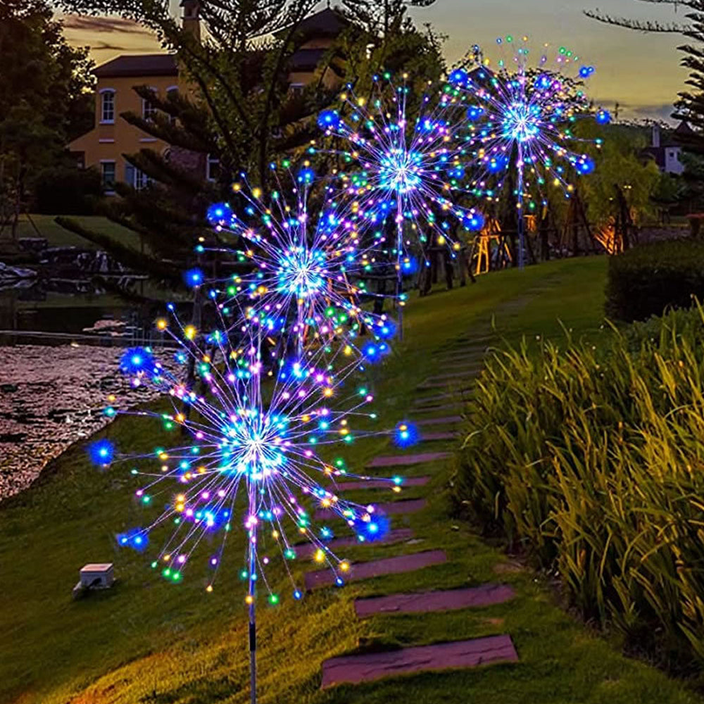 5Pcs Solar Firework Lights Water-resistant Outdoor Stake Lights