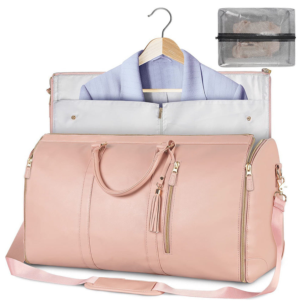 Water-Resistant Garment Duffle Bag Duffle Bag PU Leather Travel Bag