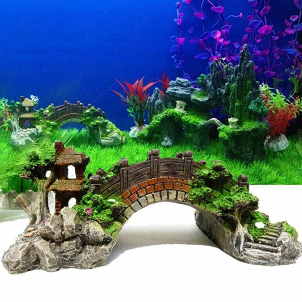 Aquarium Fish Tank Decoration Miniature Bridge Landscape for Micro Gardens