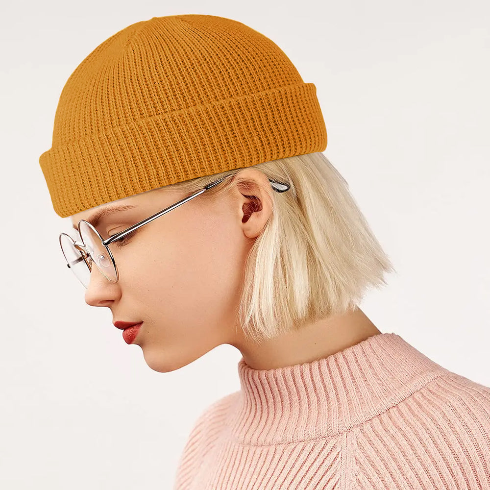 Winter Warm Fisherman Beanie Roll Up Edge Hat