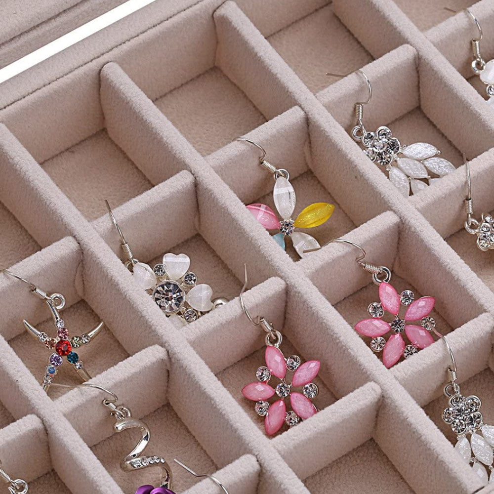 Organizer Case Box Holder Storage Jewelry Earring Ring Velvet Display Travel Portable