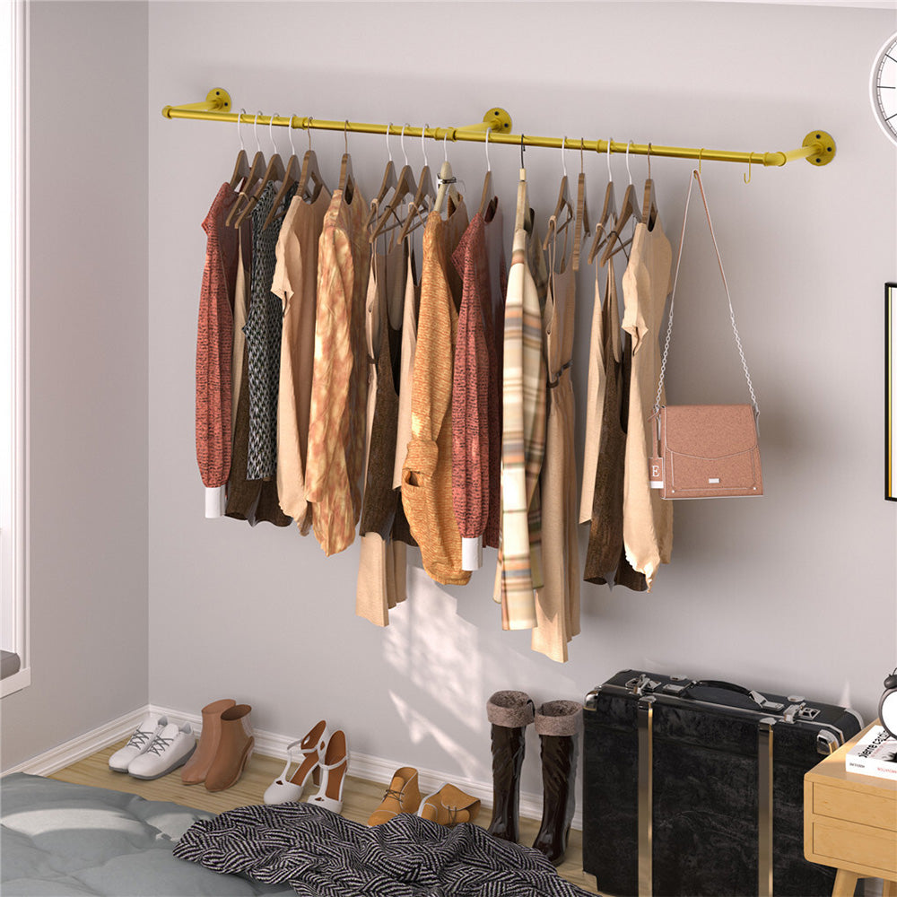 183cm Heavy Duty Galvanized Carbon Steel Wall Mounted Clothes Rack