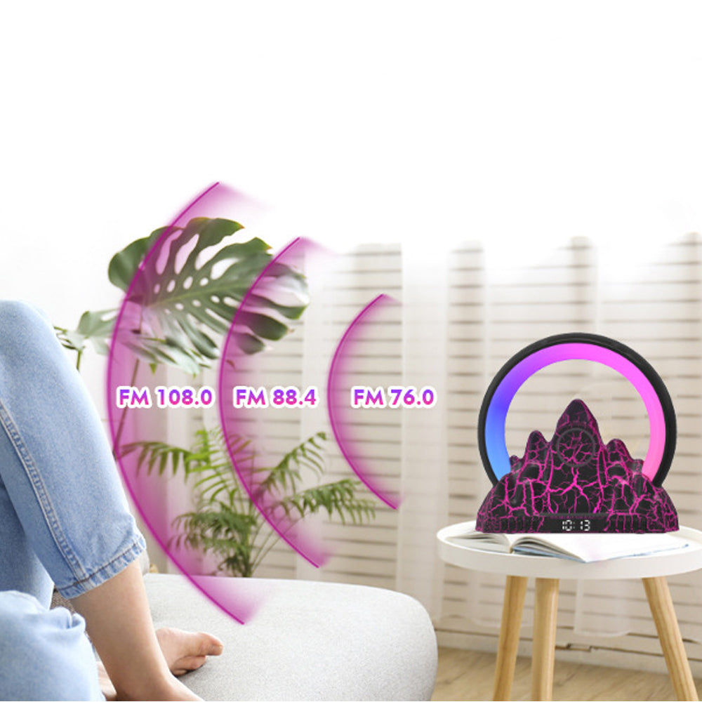 USB Wireless Charger Sunrise Alarm Clock Wake Up Light APP Control Atmosphere Lamp