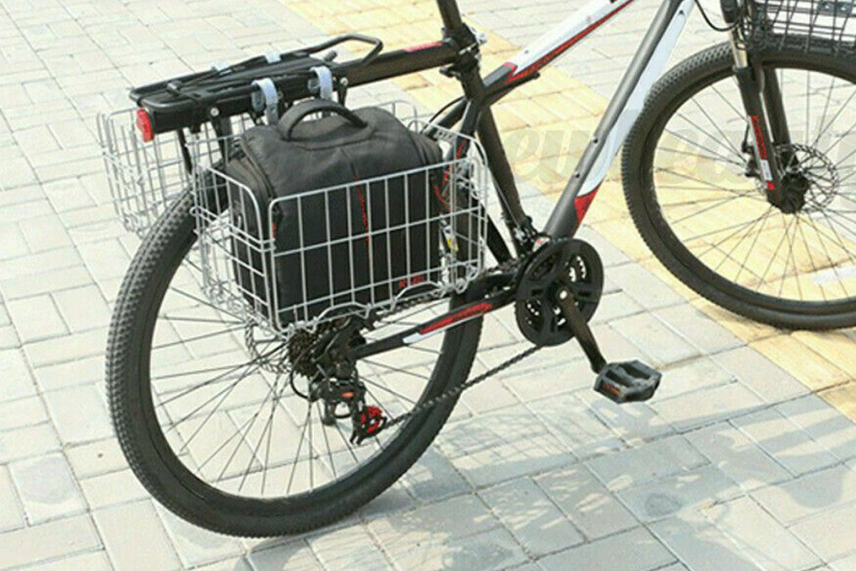 Foldable Bicycle Basket Front and Rear Hanging Storage Rack for Mountain Bike