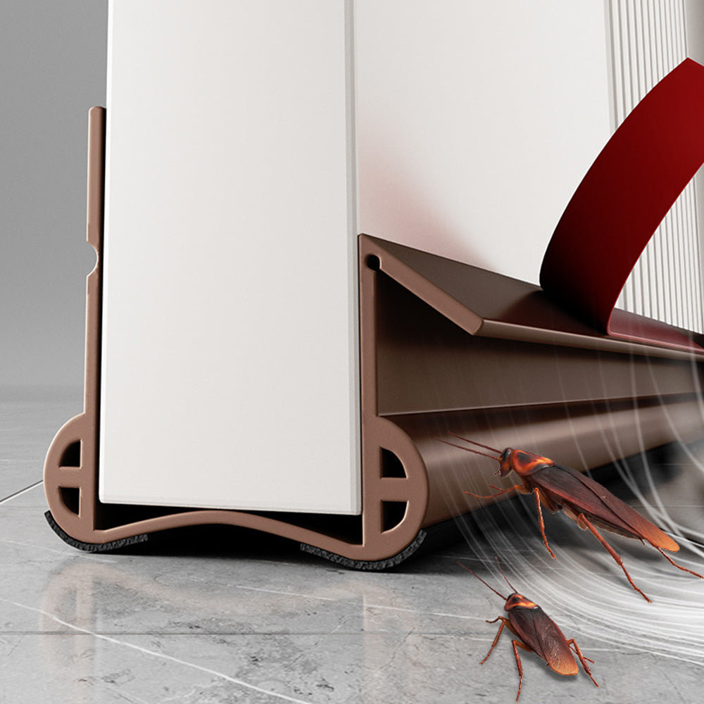 93cm Door Bottom Seal Strip Sound Reducing Felt Light Blocking for Door-Brown