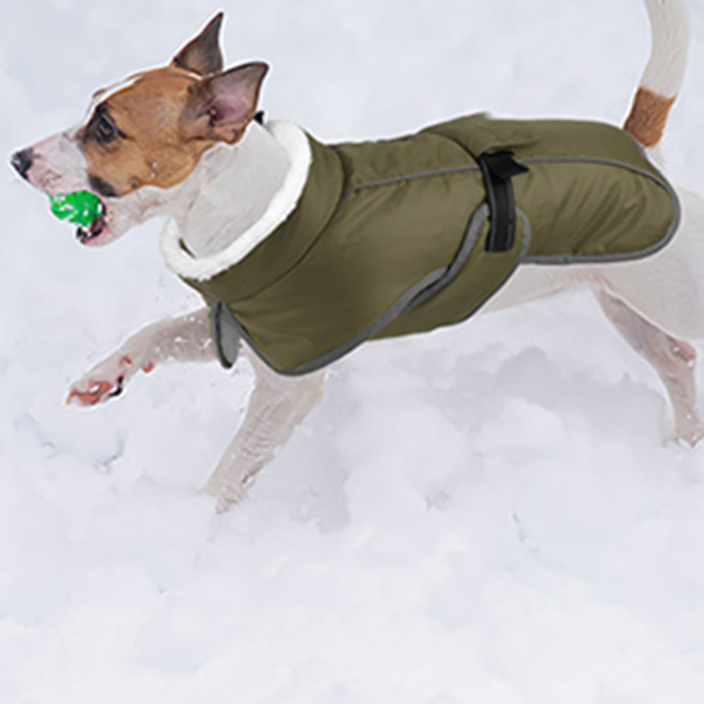 Winter Dog Coat-Waterproof Cold Weather Jacket for Small Large Breeds-Green