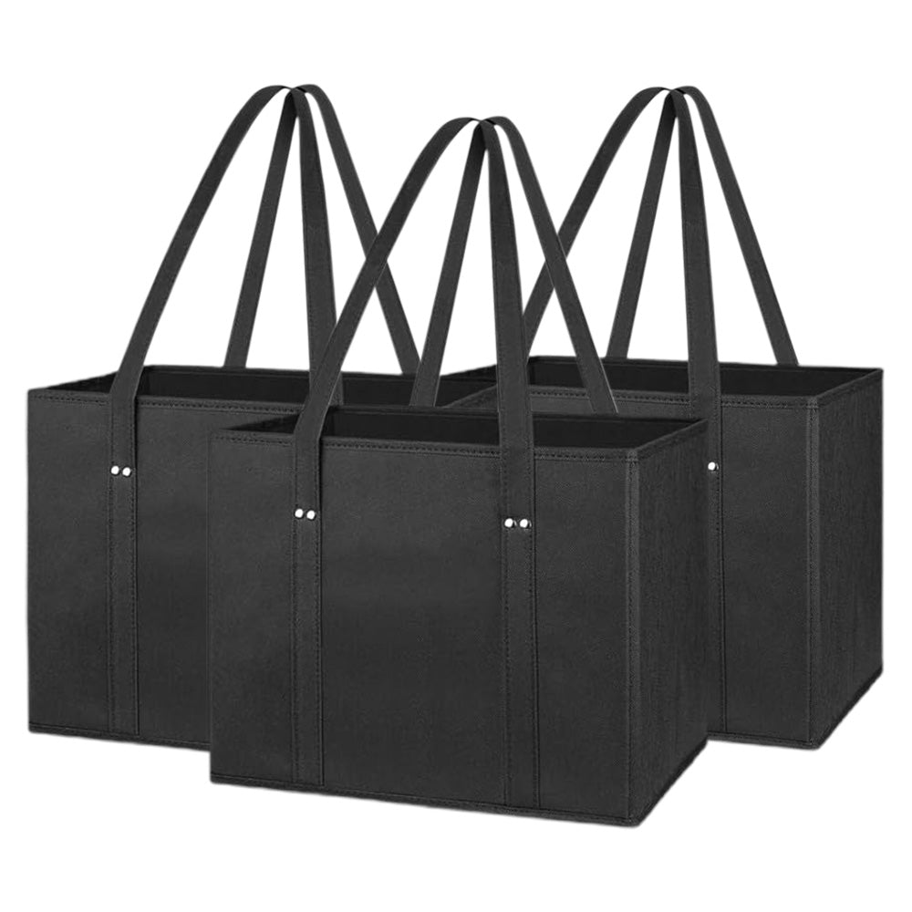 Reusable Shopping Bags 33x26x28cm Foldable Grocery Bags with Long Handles