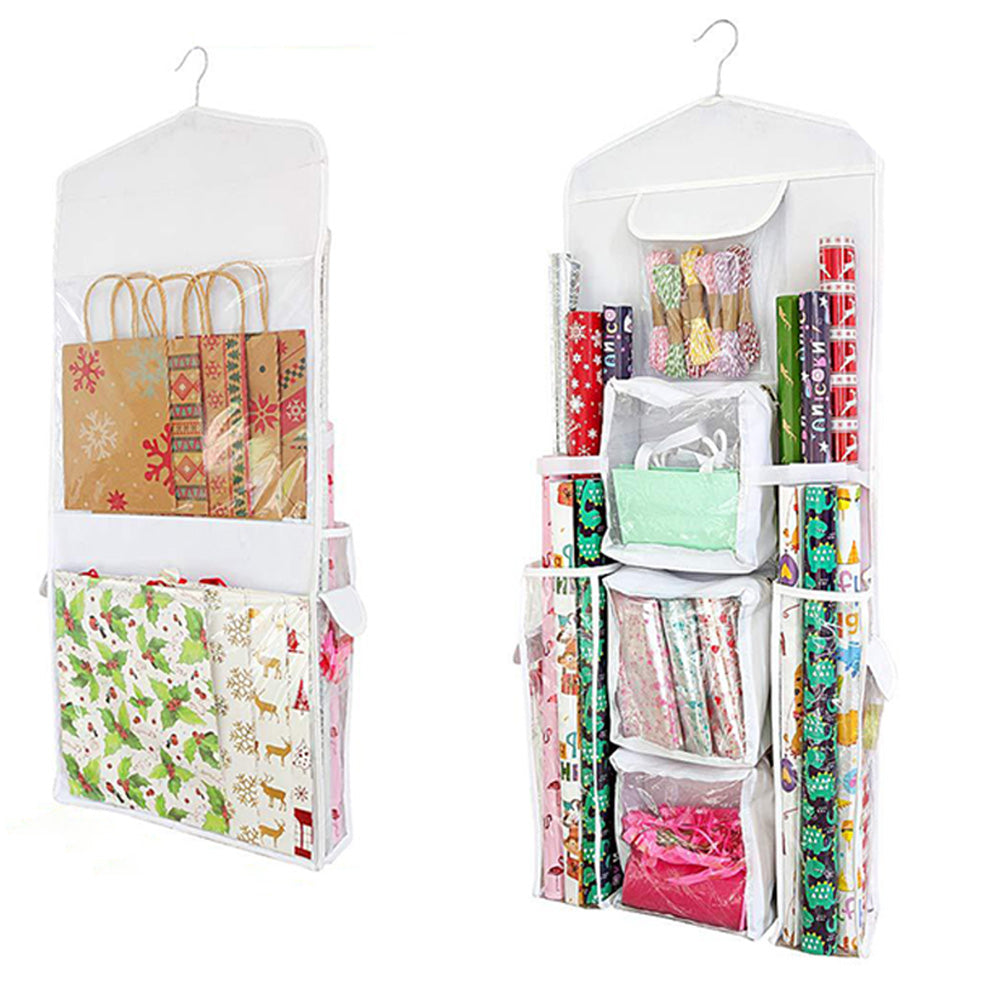 Wrapping Paper Storage Double Sided Hanging Gift Wrap Organizer Wrapping Paper Storage Bag