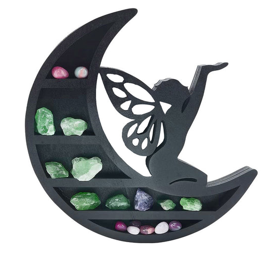 Wooden Shelf Halloween Crystal Display Shelf Decor-Fairy