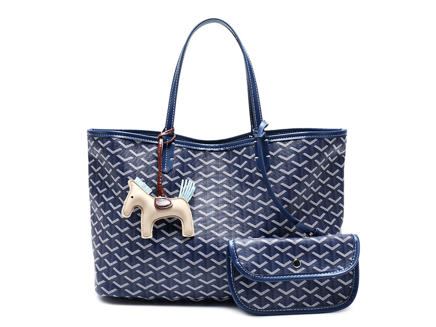 Women's Goyard Inspired Tote Bag with Wallet