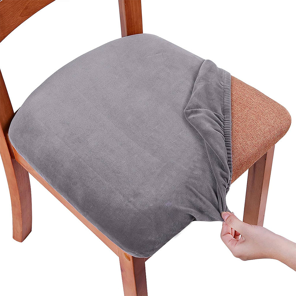 4 Piece Stretch Removable Dining Chair Seat Cushion Slipcovers for Decor