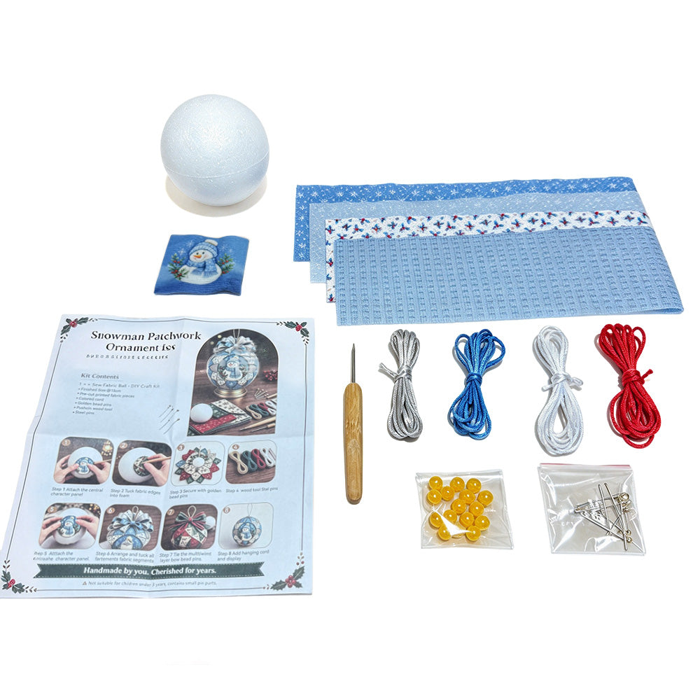 Adult Christmas Patchwork Ball DIY Ornament Craft Kit