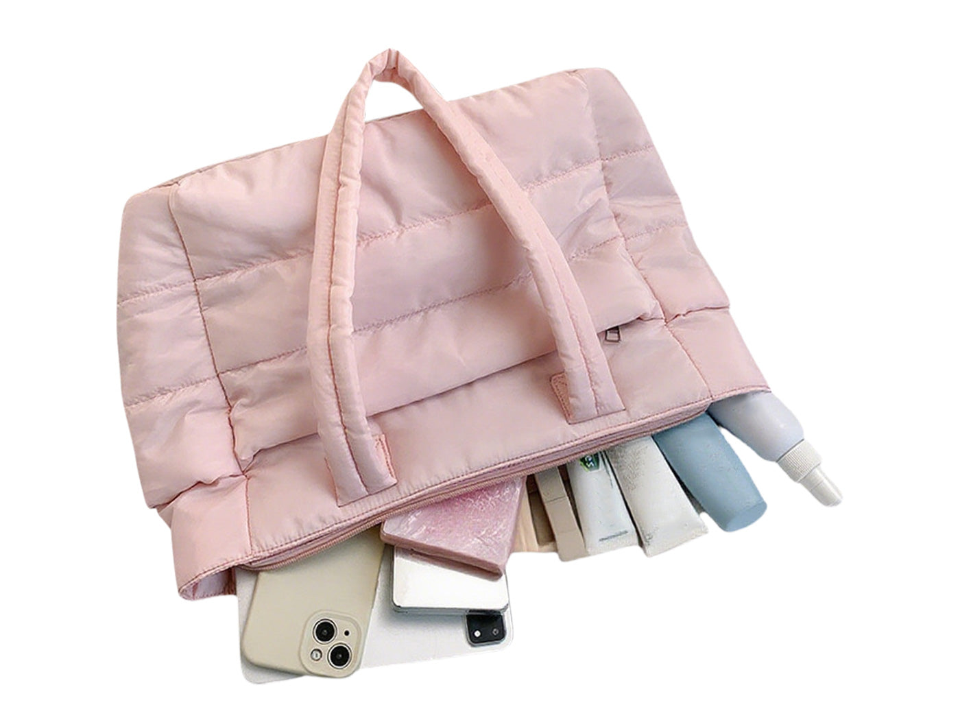 Women Quilted Tote Bag Shoulder Bag Lunch Bag