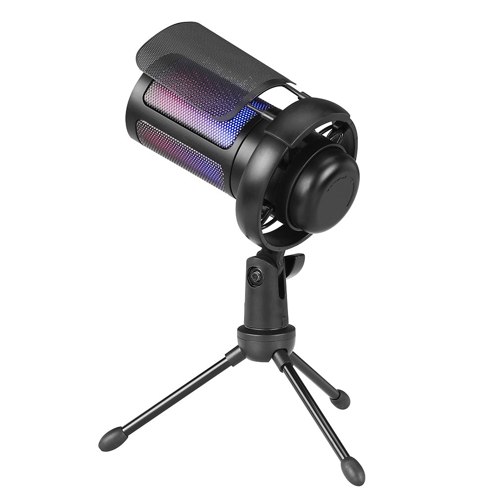 USB Gaming Microphone With RGB Indicator And Tripod Stand Condenser Microphone